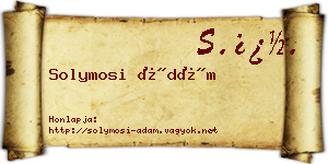 Solymosi Ádám névjegykártya