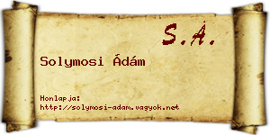 Solymosi Ádám névjegykártya